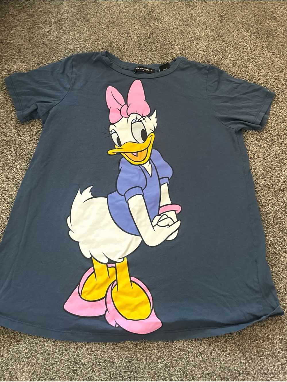 Women Daisy Duck Graphic Tee - Navy with Pink Accents M